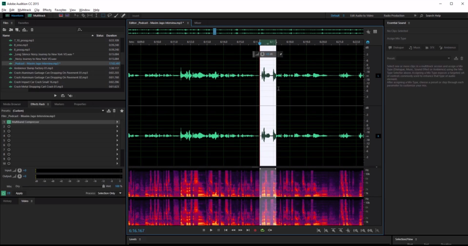 screenshot of Adobe Audition